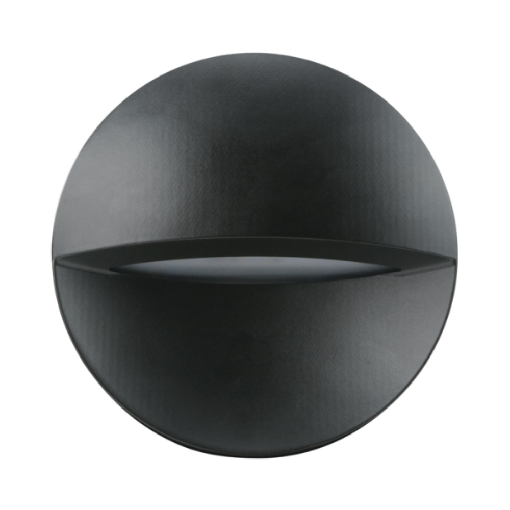 Buy Exterior Wall Lights Australia Round Exterior Wall Light Weatherproof Black Aluminium 3000K - VBLWL-102-4-3K