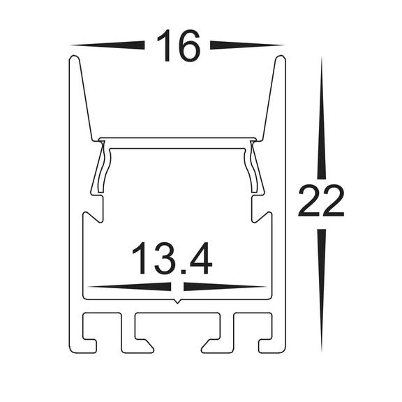 Buy Strip Light Profiles Australia LED Strip Profile H22mm L1m Silver Aluminium - HV9693-1622