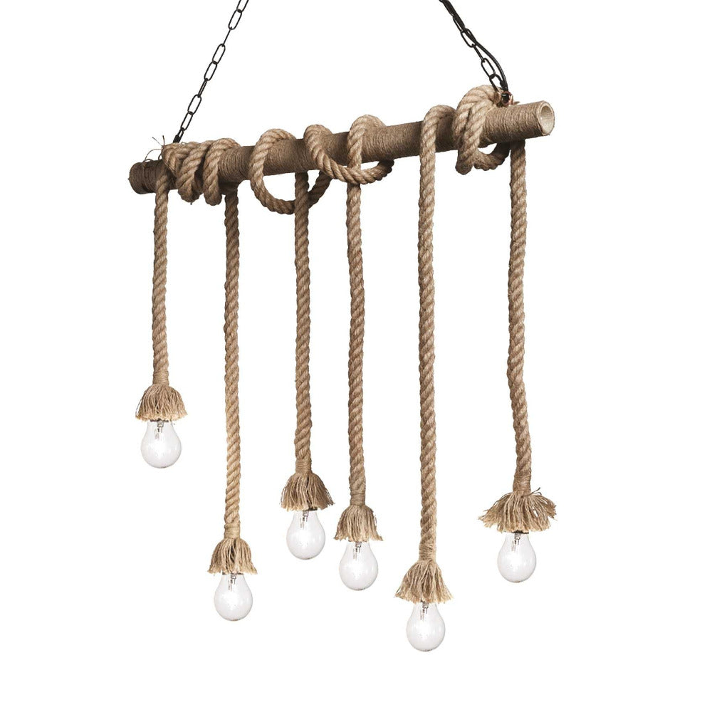 Buy Pendant Lights Australia Canapa Sp6 Pendant 6 Lights Natural Hemp Rope - 134826