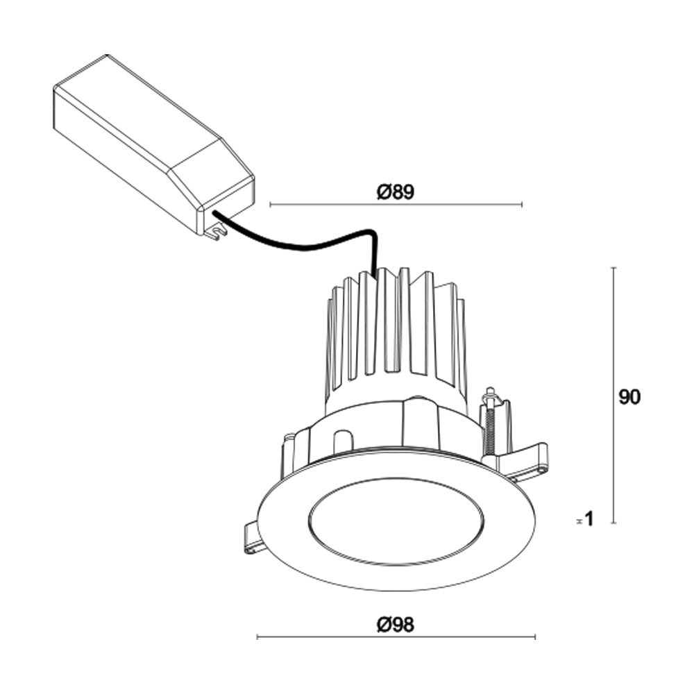 Buy Recessed LED Downlights Australia Altopiano 1.0 Round Recessed LED Downlight Anti-Glare CRI80 DALI-2 3000K - AP1010