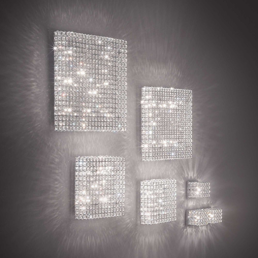 Square Admiral Pl8 Wall Sconce 8 Lights Chrome Crystal - 080352