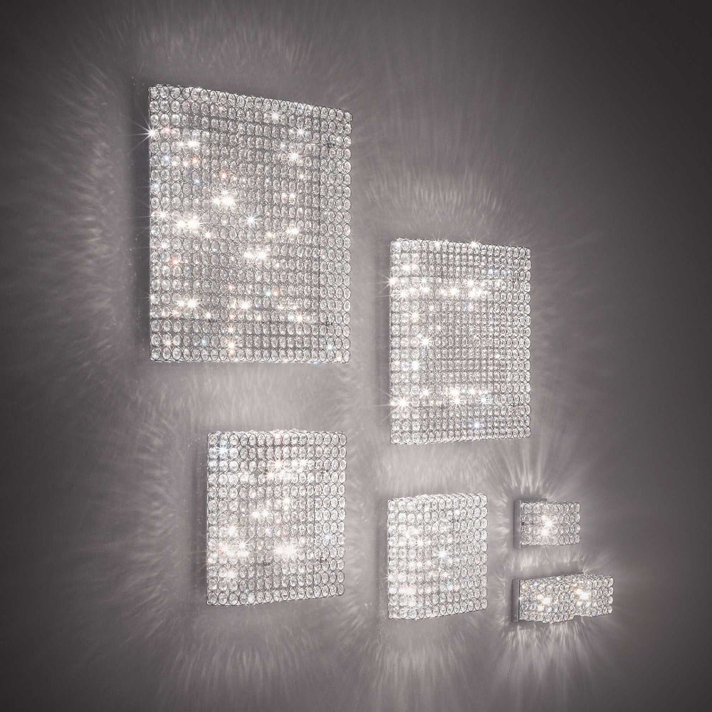 Buy Wall Sconce Australia Square Admiral Pl8 Wall Sconce 8 Lights Chrome Crystal - 080352