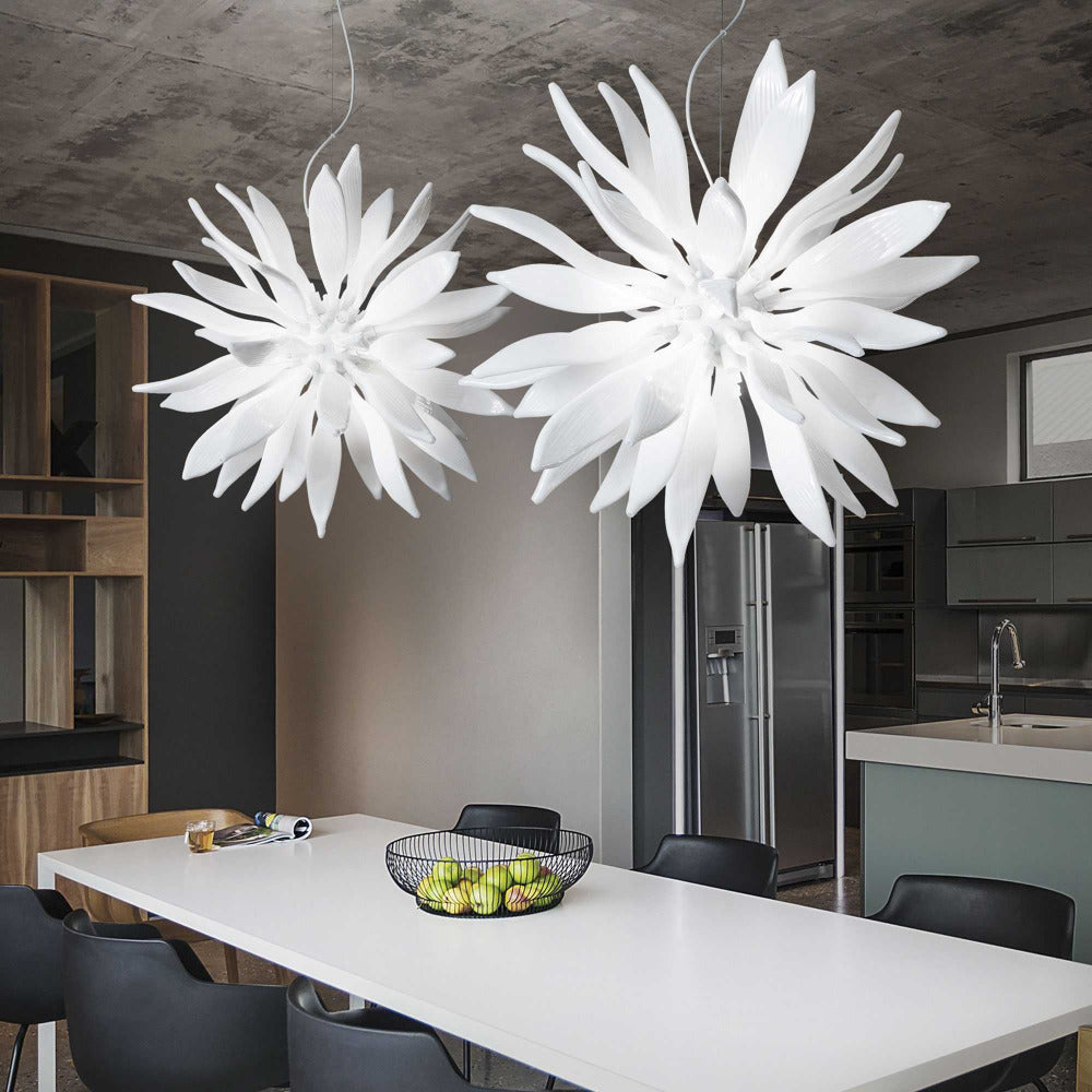 Buy Pendant Lights Australia Leaves Sp8 Pendant 8 Lights White Metal - 111957