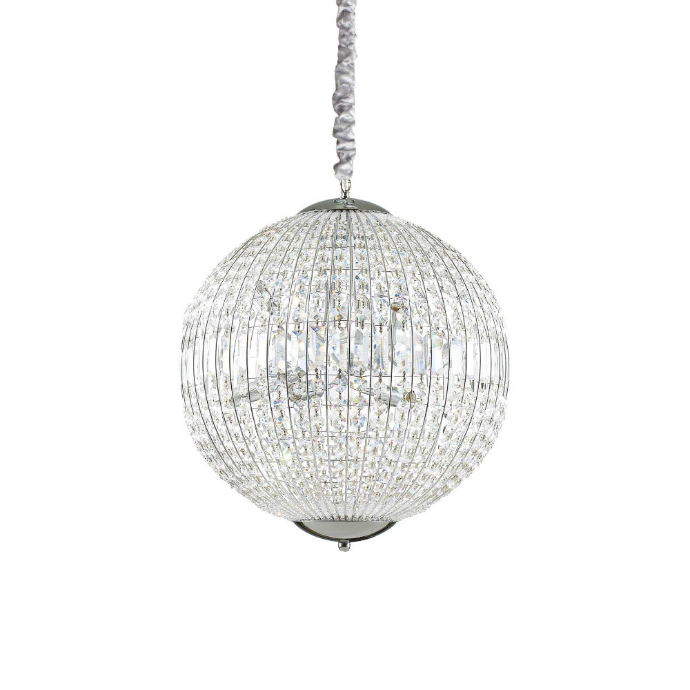 Buy Crystal Pendant Lights Australia Luxor Sp8 Crystal Pendant 8 Lights Chrome Metal / Crystal - 116228
