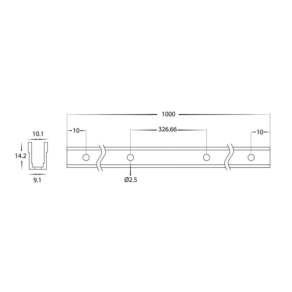 LED Strip Profile W9.6mm L1m White PVC - HV9792-PVC-CHANNEL