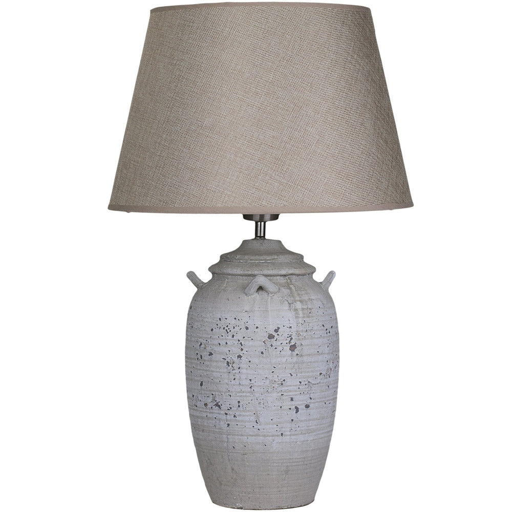 Buy Table Lamps Australia Ebony Ceramic Table Lamp with Grey Shade - LL-27-0074GR