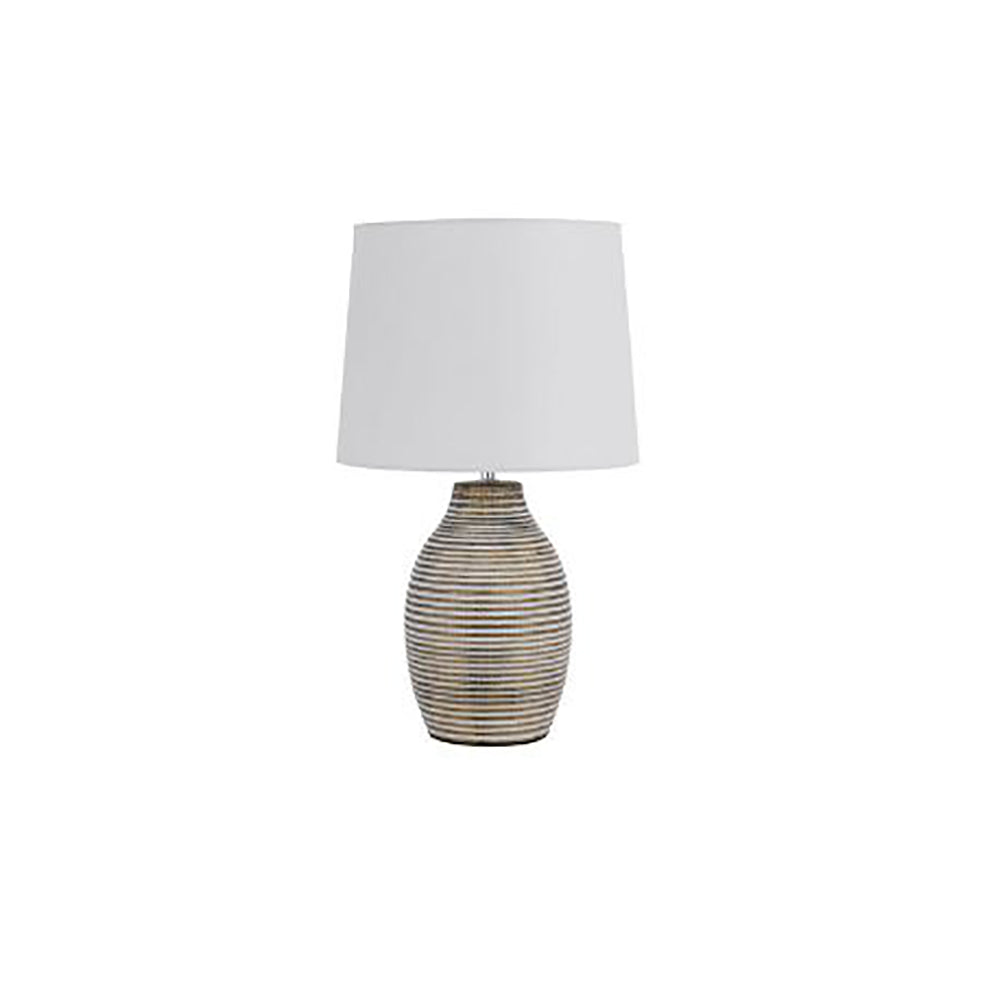 Buy Table Lamps Australia Earth Table Lamp Bronze Ceramic / White Fabric - EARTH TL-BZWH