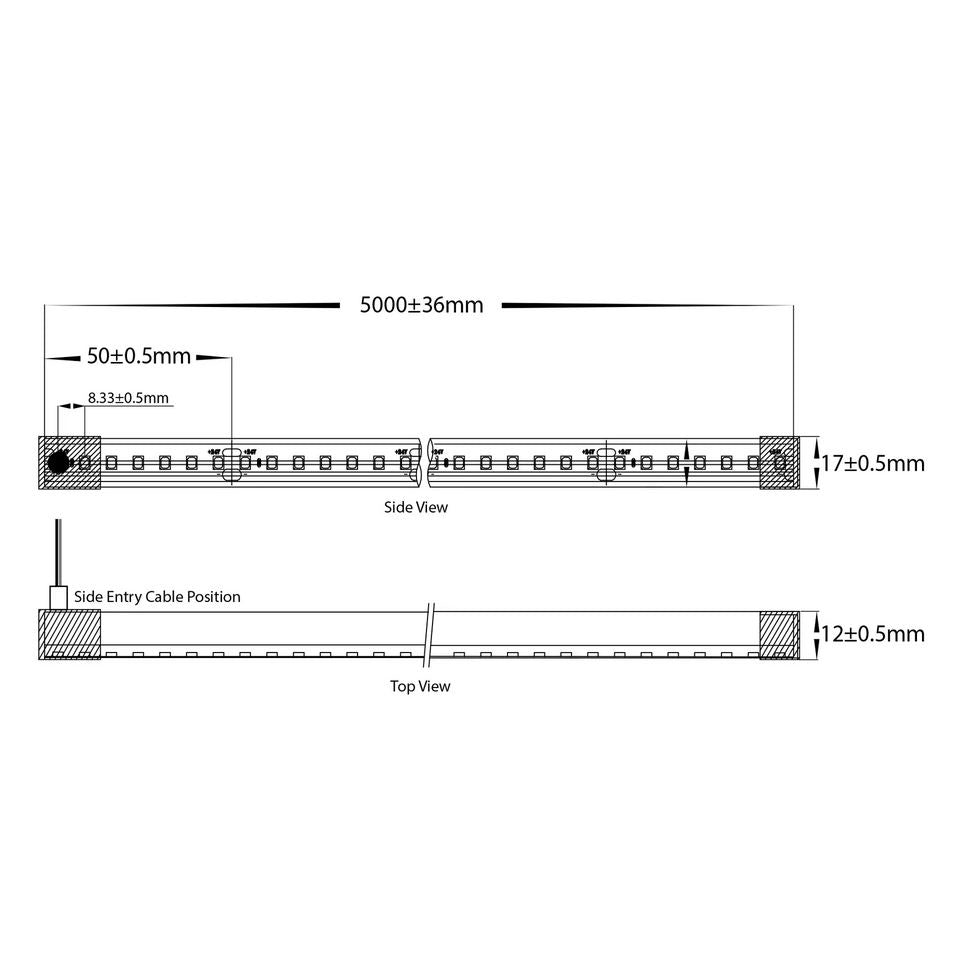 Buy LED Strip Lights Australia LED Strip Light 24V DC 14.4W W12mm L1m 3000K - HV9795-IP67-200-3K