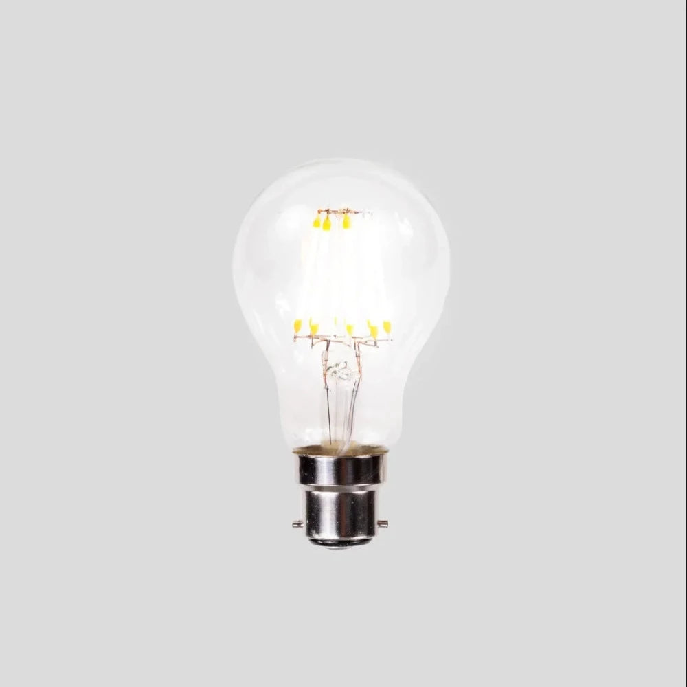 A60 LED Filament Globe BC 240V 6W Clear Glass 2200K - ZAF10766
