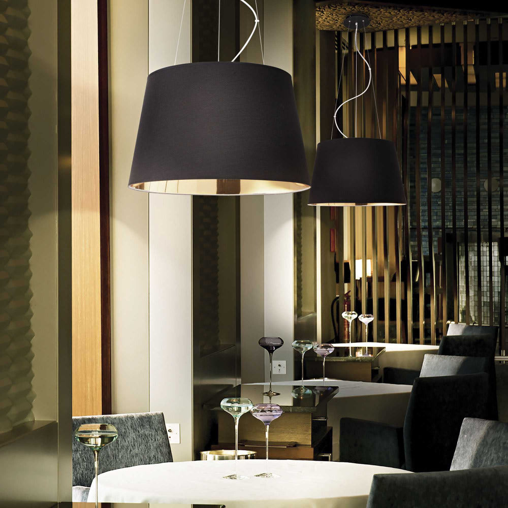 Buy Pendant Lights Australia Nordik Sp6 Pendant 6 Lights Matt Black Metal / Fabric - 161662