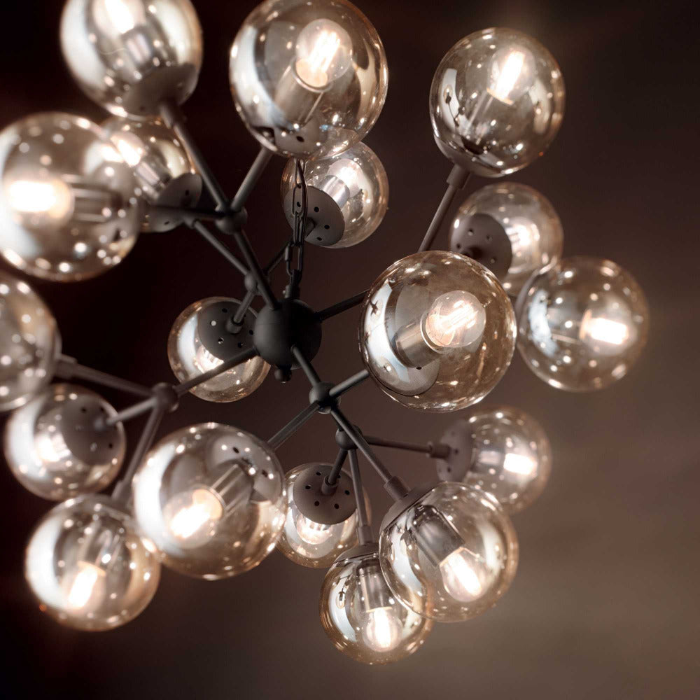 Buy Pendant Lights Australia Kepler Sp18 Pendant 18 Lights Black Metal - 162478