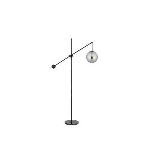 Buy Floor Lamps Australia Kemi Floor Lamp Black Marble Iron Smoke Glass - KEMI FL-BKSM