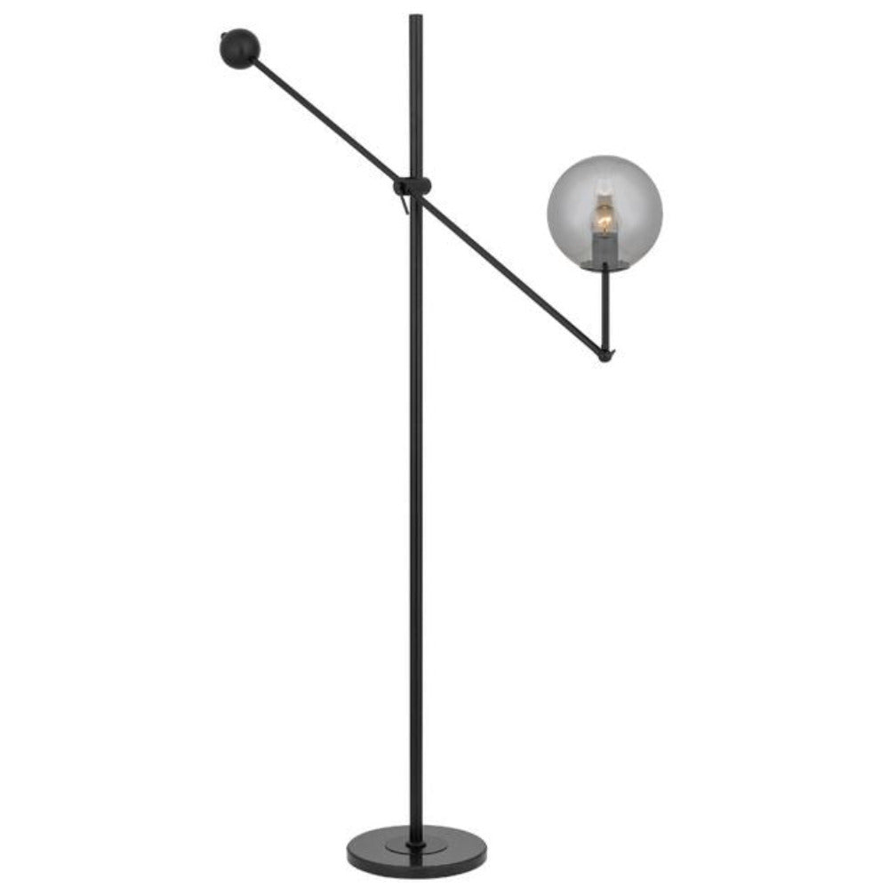 Buy Floor Lamps Australia Kemi Floor Lamp Black Marble Iron Smoke Glass - KEMI FL-BKSM