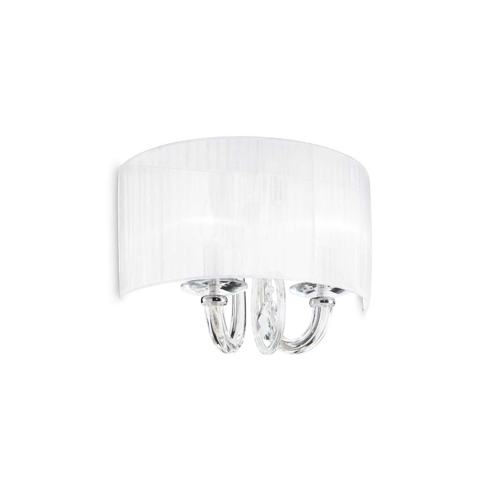 Swan Ap2 Wall Sconce 2 Lights White Chrome / Glass - 035864