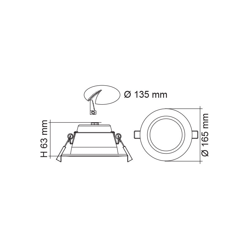 Buy Recessed LED Downlights Australia Premier Recessed LED Downlight Silver Aluminium TRI Colour - S9073TC/SL/DP