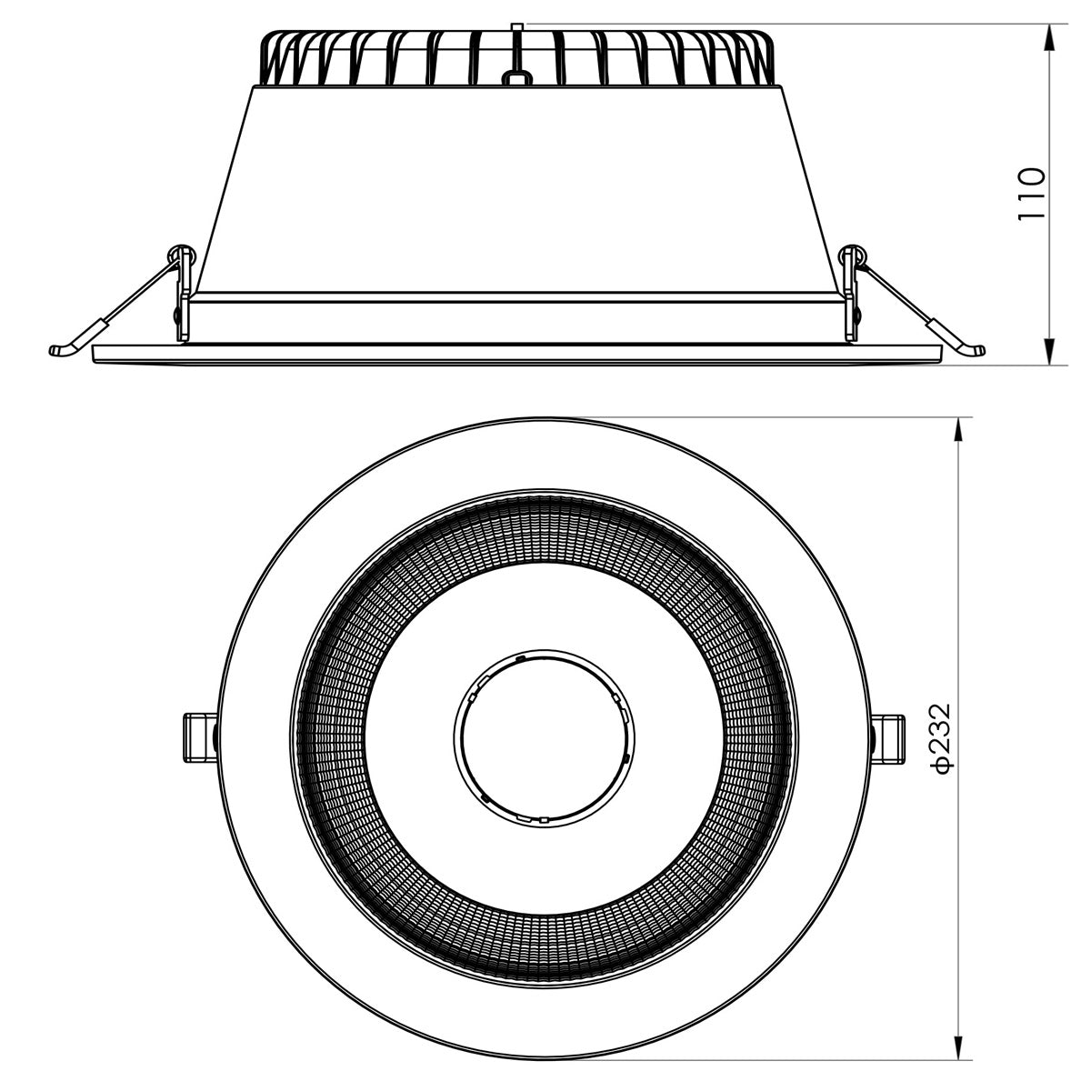 Buy Recessed LED Downlights Australia Penmark Recessed LED Downlight W232mm 60° White Aluminium TRI Colour - S9083R35TC/DP