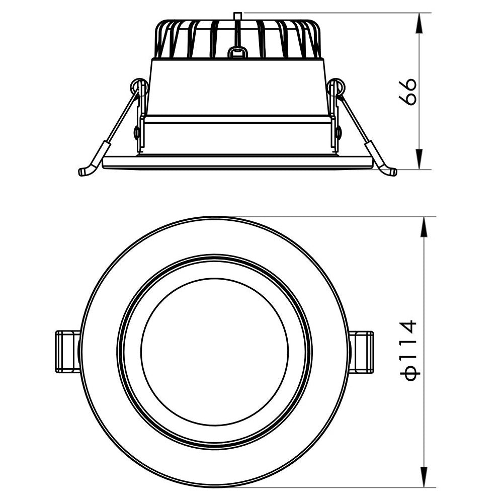 Buy Recessed LED Downlights Australia Penmark Recessed LED Downlight W114mm 60° White Aluminium TRI Colour - S9081R10TC/WH