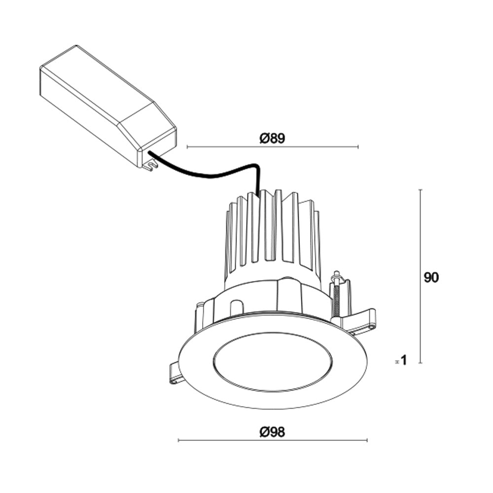 Buy Recessed LED Downlights Australia Altopiano 1.2 Round Recessed LED Downlight 24V Plastic RGBW+3000K - AP1200