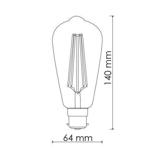 Buy LED Filament Globes Australia LED Filament Globe 240V 8W BC Clear Glass 5000K - LST21NDL/B22D/C