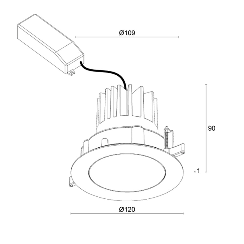 Buy Recessed LED Downlights Australia Altopiano 2.0 Round Recessed LED Downlight Anti-Glare CRI90 On / Off 2700K - AP2010