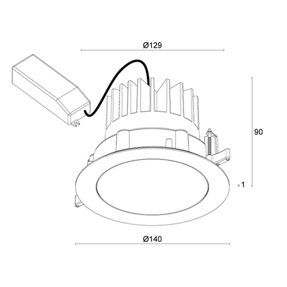 Altopiano 3.0 Round Recessed LED Downlight CRI90 On / Off 4000K - AP3010