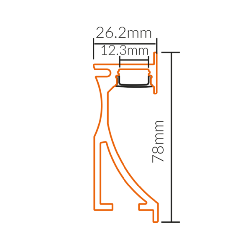 Buy Strip Light Profiles Australia Recessed Strip Light Profile L1000mm W26.2mm Opal Aluminium - VB-ALP023-1M