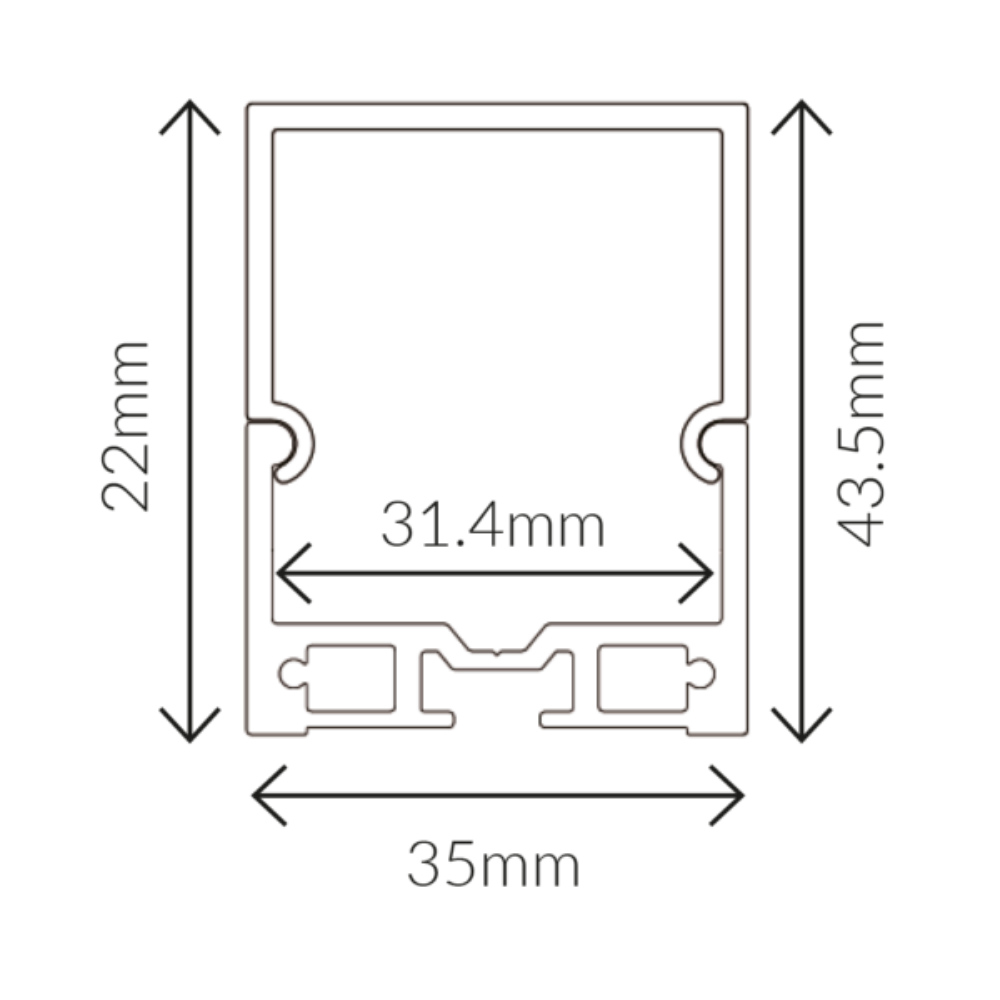 Buy Strip Light Profiles Australia Suspended Strip Light Profile L2000mm W35mm Opal Aluminium - VB-ALP053-2M