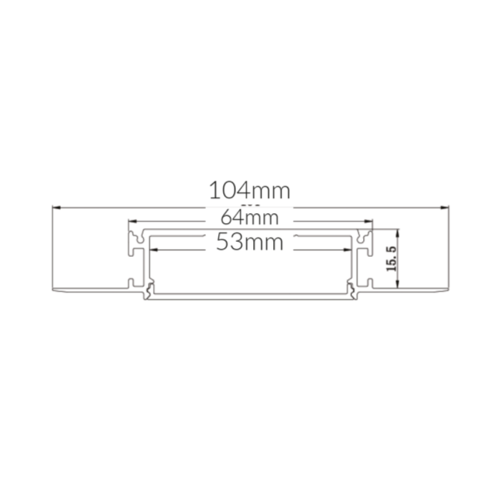 Recessed Strip Light Profile L2000mm W104mm Aluminium - VB-ALP083-2M