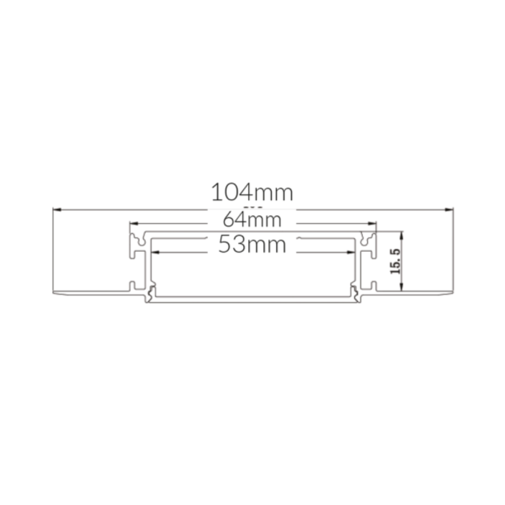 Buy Strip Light Profiles Australia Recessed Strip Light Profile L2000mm W104mm Aluminium - VB-ALP083-2M