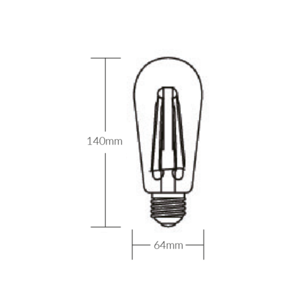 Buy LED Filament Globes Australia LED Filament Globes ES 240V Clear Glass 7W 2100K - VBL-ST64-7W-ES