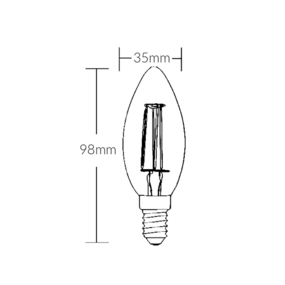 LED Candle Filament Globe SES 240V 4W 2700K - VBLC-4W-SES-DIM