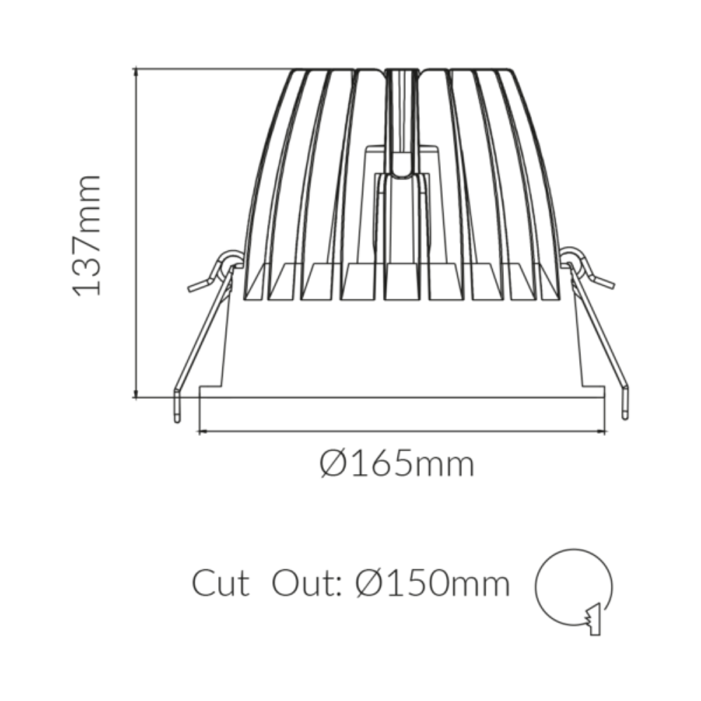 Buy Recessed LED Downlights Australia Recessed LED Downlight W106mm White Aluminium 3000K - VBLDL-195-1-3K90