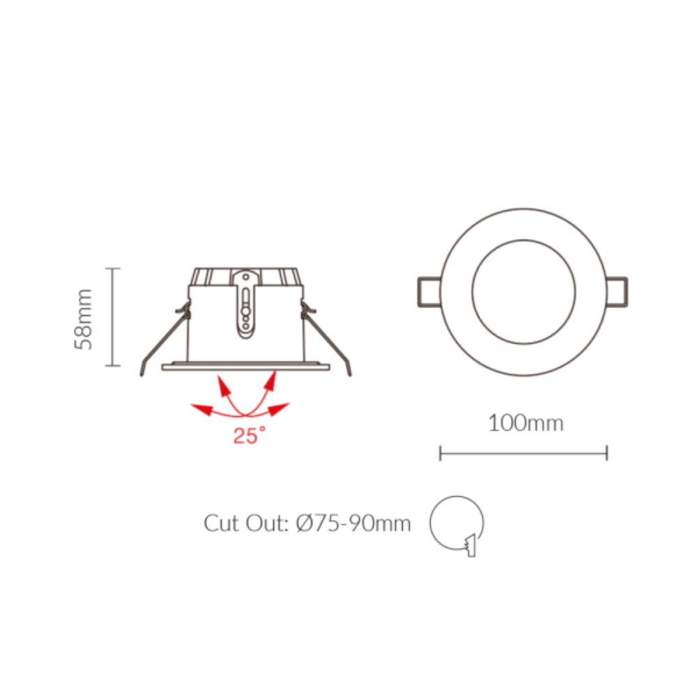 Buy Recessed LED Downlights Australia Recessed LED Downlight Black Aluminium 3000K- VBLDL-593-4-30