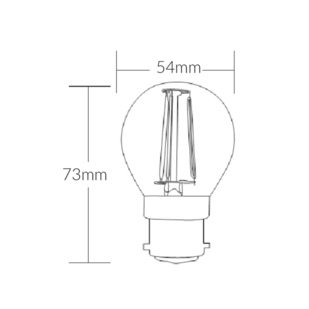 Buy LED Filament Globes Australia LED Filament Globe BC 240V 4W Glass 2700K - VBLF-4W-BC-DIM