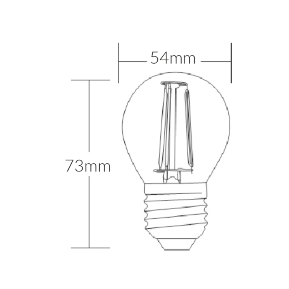 Buy LED Filament Globes Australia LED Filament Globe ES 240V 4W Glass 2700K - VBLF-4W-ES-DIM