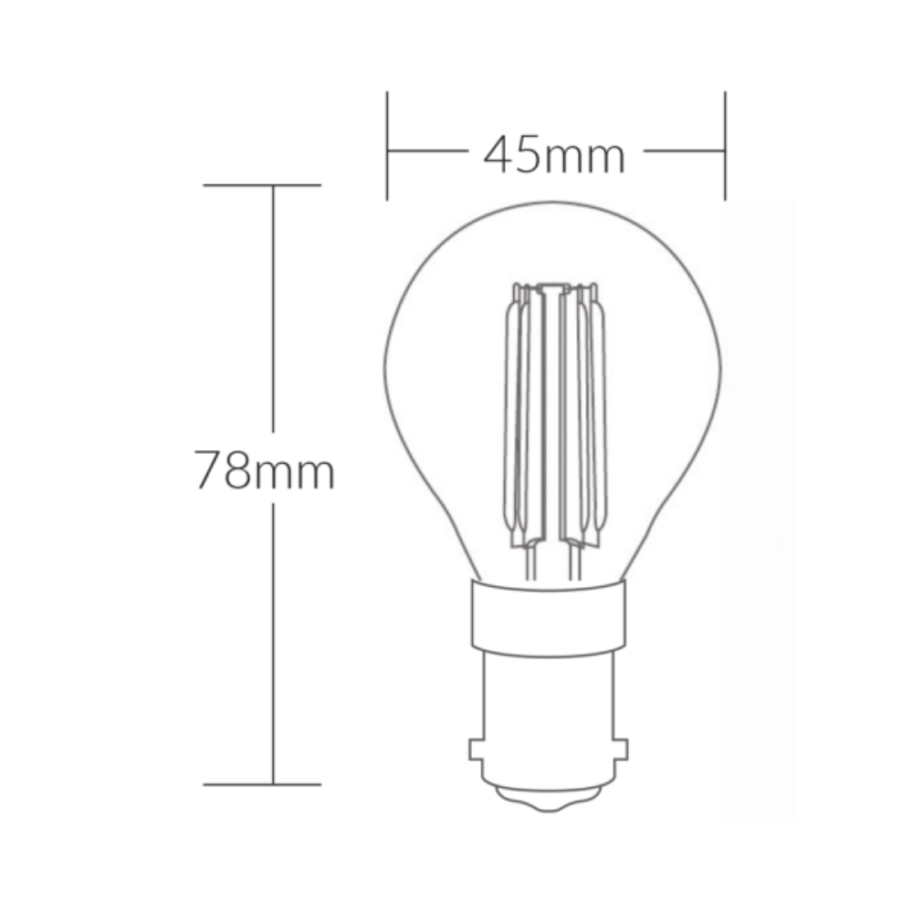 Buy LED Filament Globes Australia LED Filament Globe SBC 240V 4W Glass 2700K - VBLF-4W-SBC-DIM