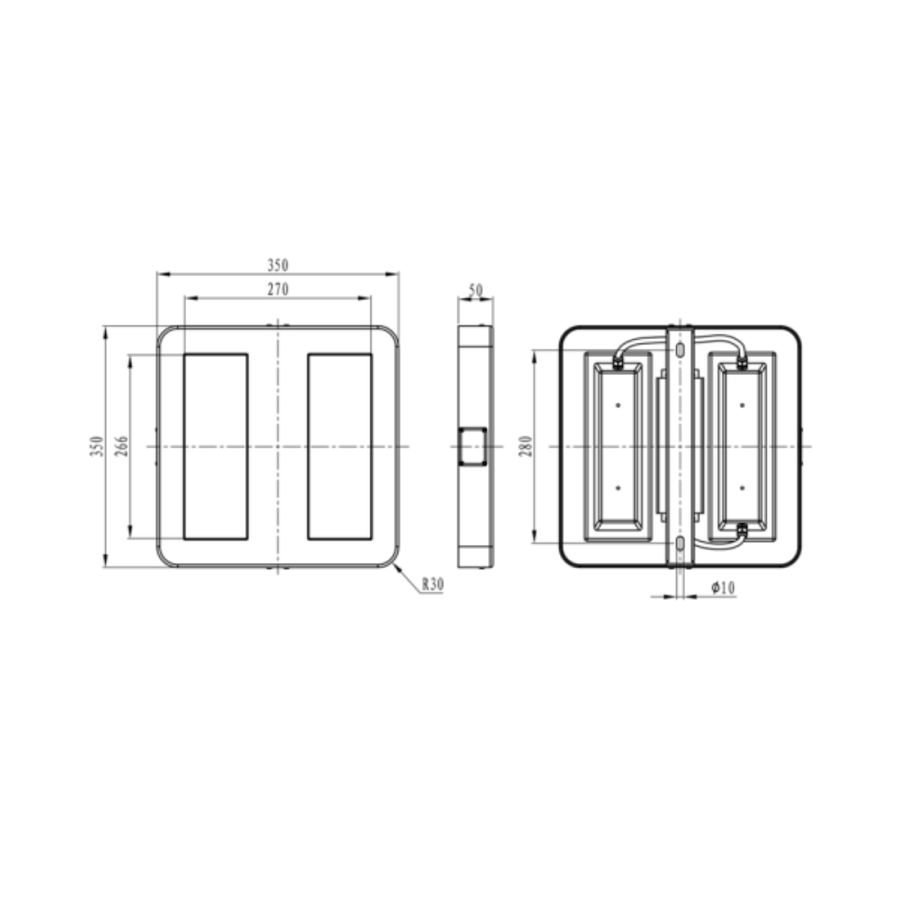 Square LED Panel Light Weatherproof 120W White 5000K - VBLLB-350-1-5K