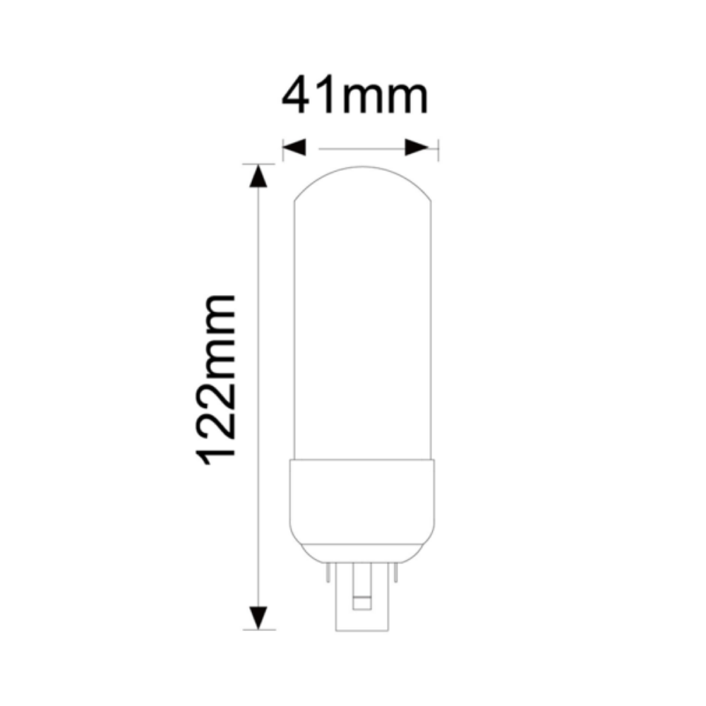 Buy LED Globes Australia LED Globe L122mm G24 8W 240V 3000K - VBLPL-8W-3K