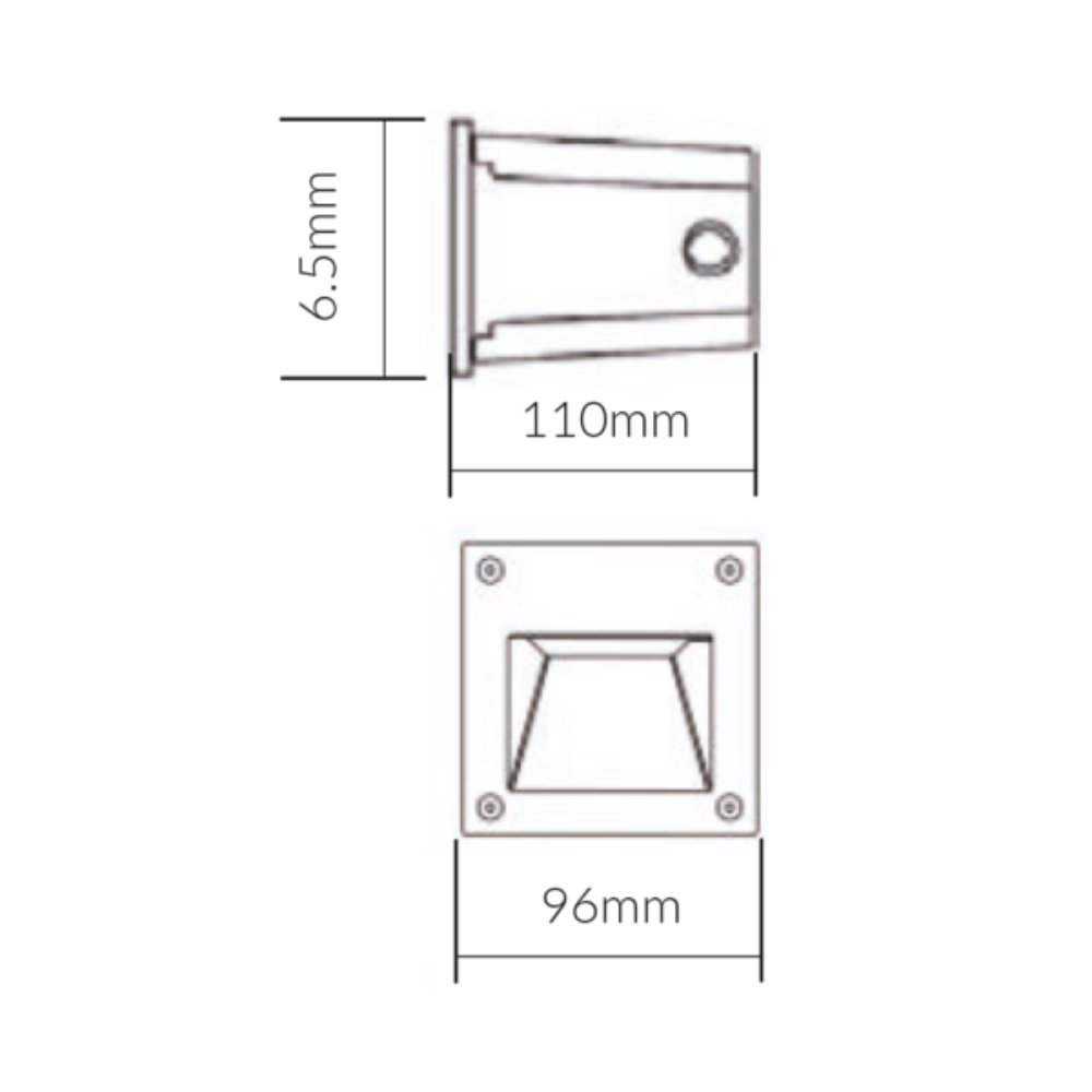 Buy Outdoor Step Lights Australia Square Step Light Open Face Black Aluminium 3000K - VBLWL-101A-4-3K