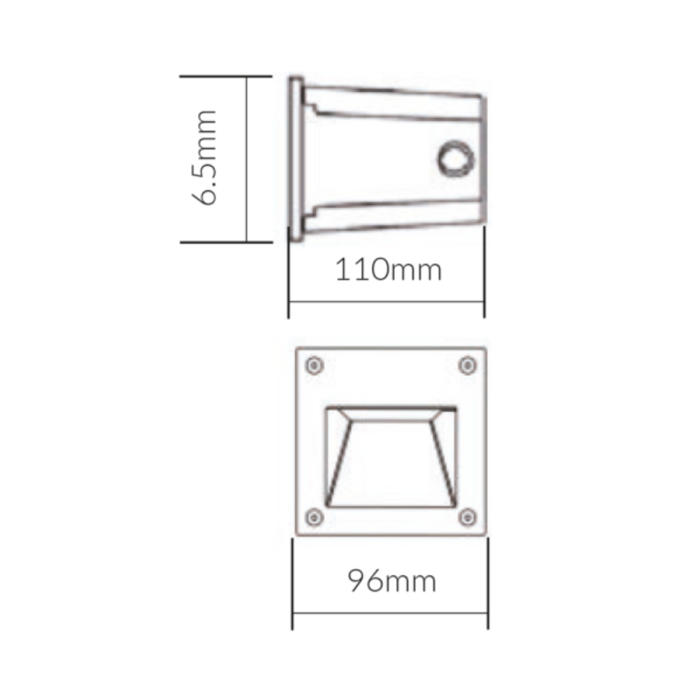 Buy Outdoor Step Lights Australia Square Step Light Open Face Silver Aluminium 3000K - VBLWL-101A-3-3K