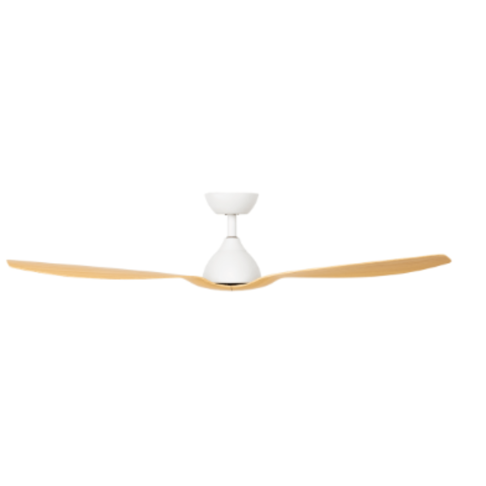 Buy DC Ceiling Fans Australia DURBAN DC Ceiling Fan 58" Matt White / Beechwood Moulded ABS Blade - 22204/37