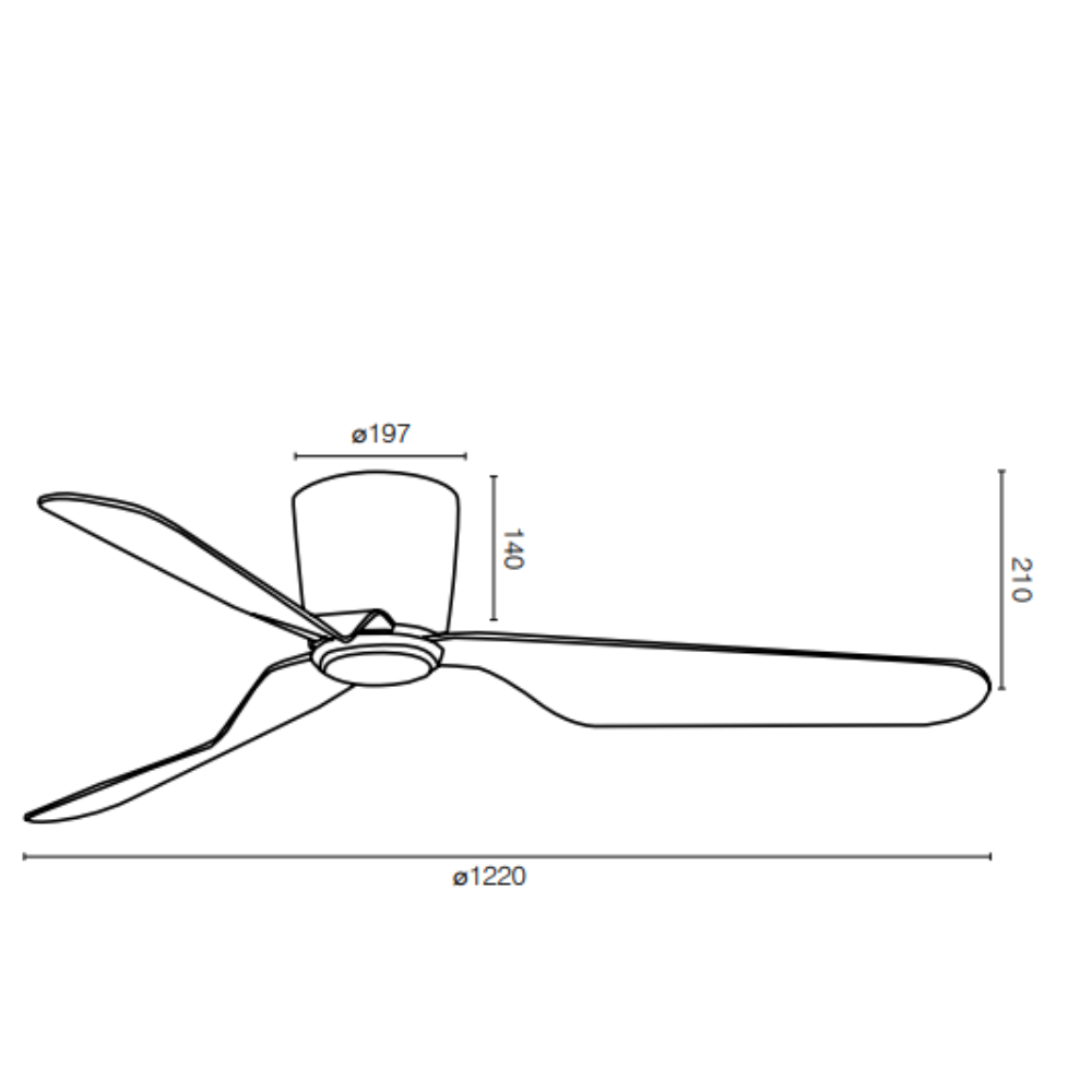 Buy DC Ceiling Fans Australia PRESTON DC Ceiling Fan 48" Matt White Moulded ABS Blade - 22087/05