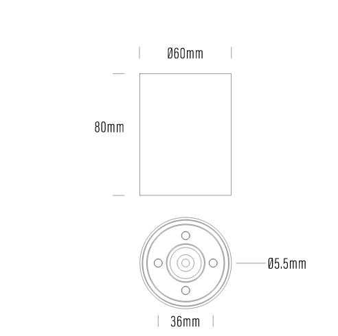 Buy Surface Mounted Downlights Australia LumenaPro Surface Mounted 24V W60mm Black Ace / Dali - AQL-860-A2-B010
