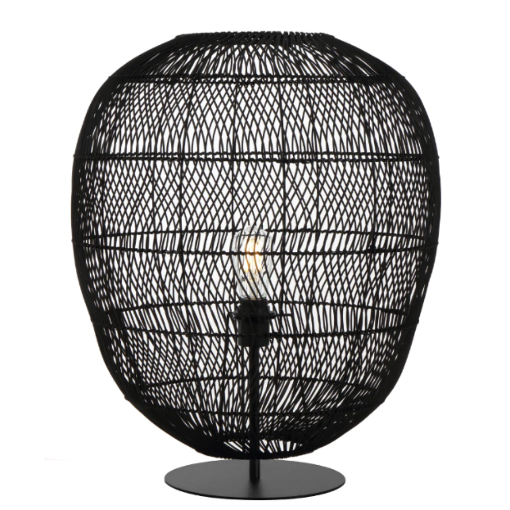 RANA Table Lamp W500mm Black Rattan - RANA TL50BK