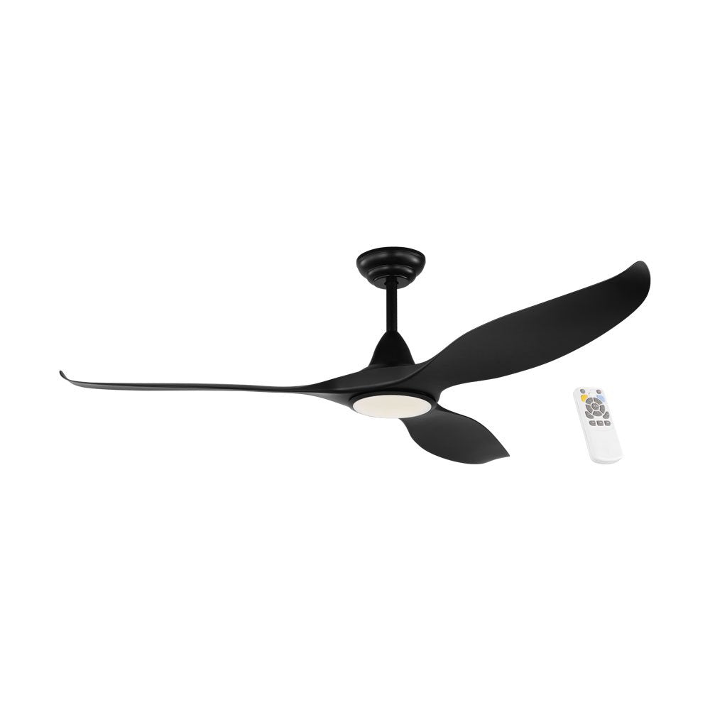 Buy DC Ceiling Fans With Light Australia Noosa 60" DC Fan ABS Light Matt Black - 202972