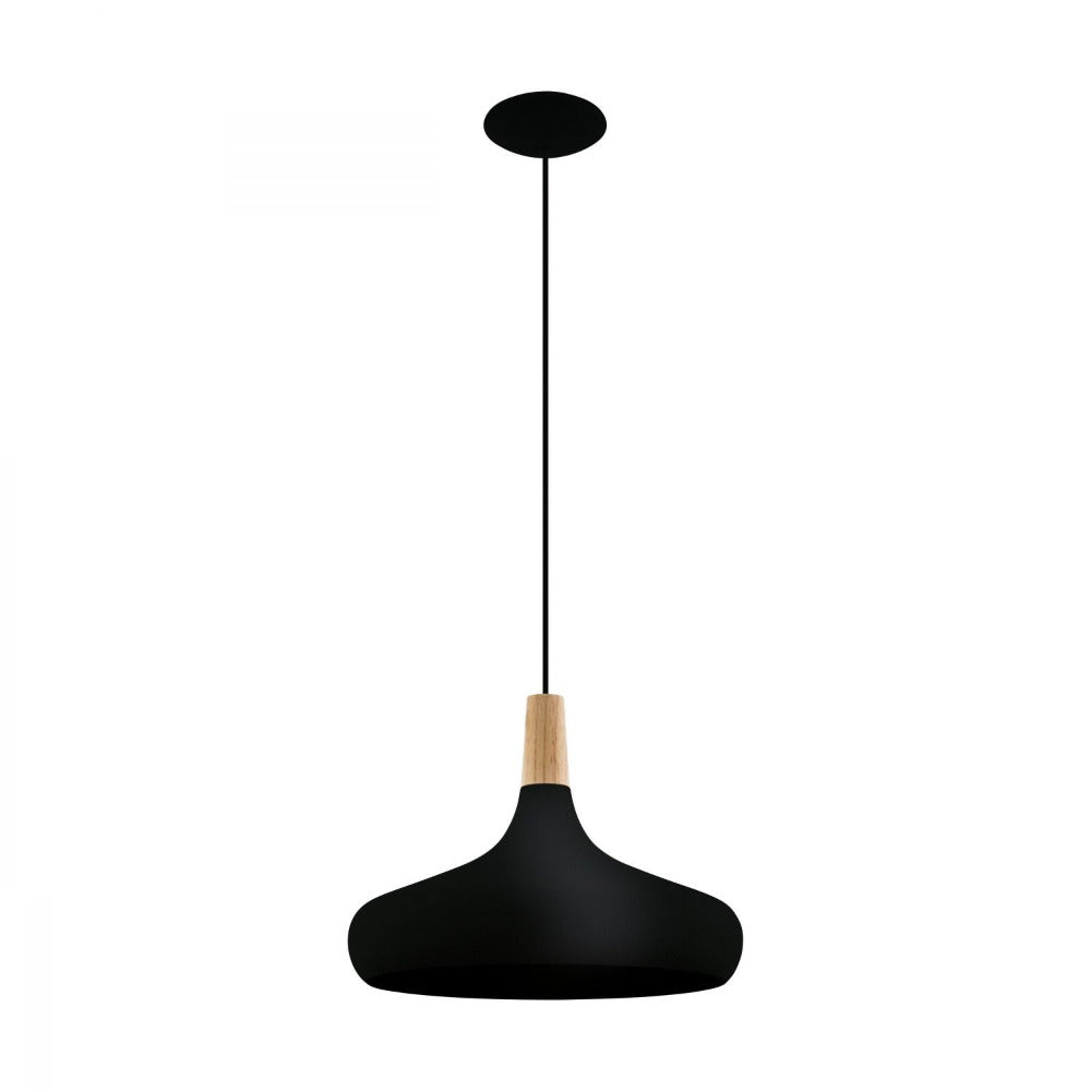 Buy Pendant Lights Australia Sabinar 1 Light Pendant Black & Brown 400mm - 203193
