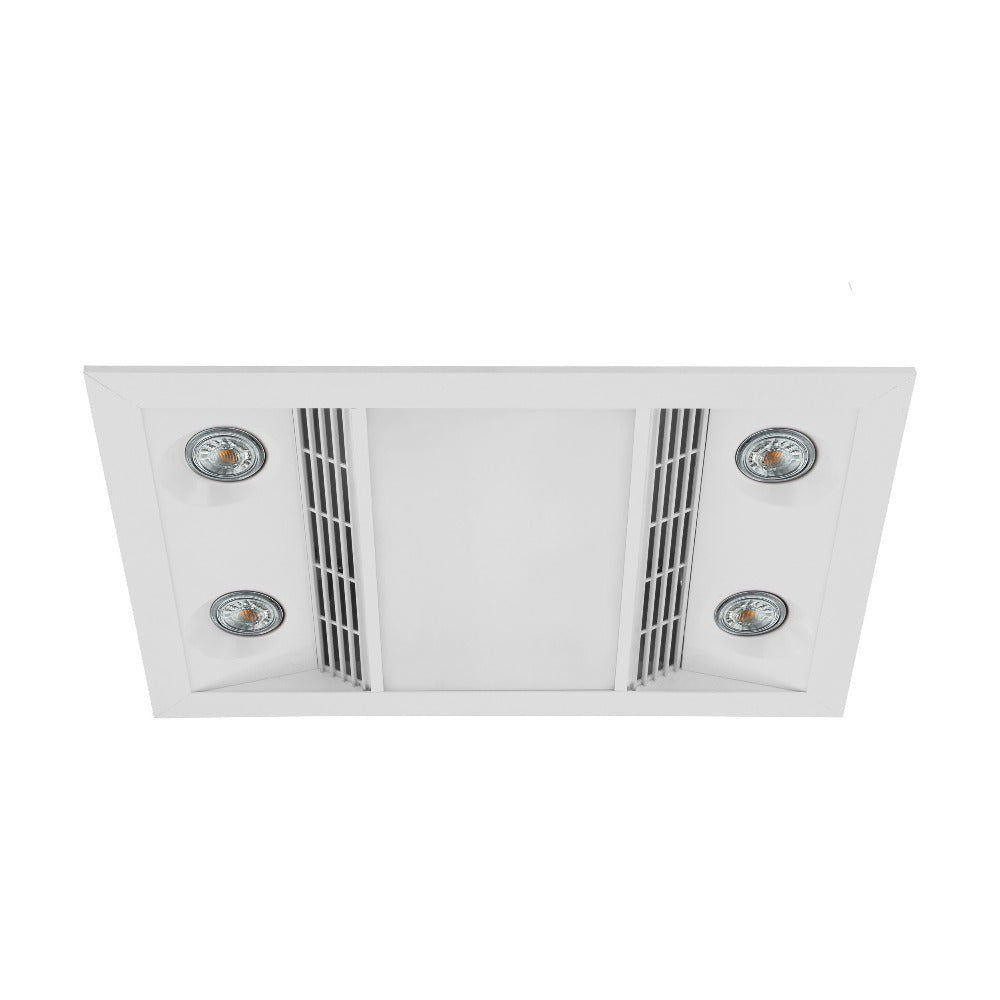 Buy 3 In 1 Bathroom Heaters Australia Inferno Bathroom Halogen Heat/Fan/Light White - 204158