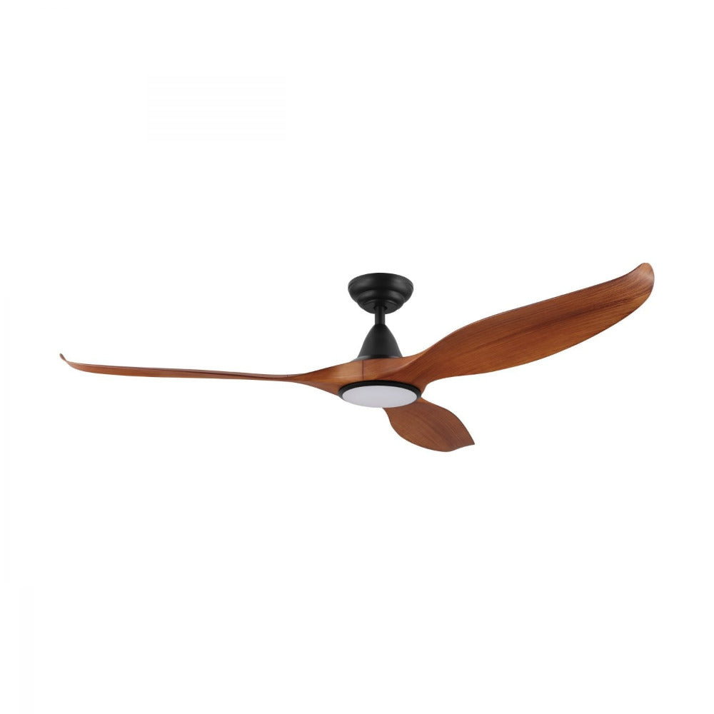 Buy DC Ceiling Fans With Light Australia Noosa 60" DC Fan ABS Light Teak Finish & Black - 204232