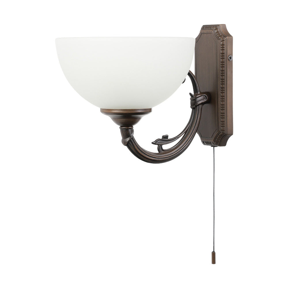 Buy Wall Sconce Australia Savoy 1 Light Wall Light Oil Rubbed Bronze / White - 204955