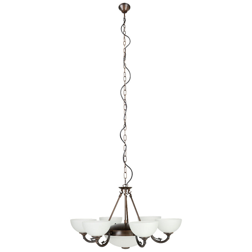 Buy Pendant Lights Australia Savoy 8 Light Pendant Oil Rubbed Bronze / White - 205121
